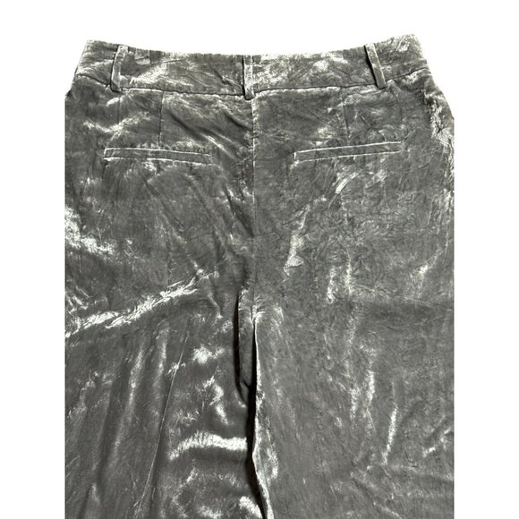 NEW LOFT Size 8 Metallic Velvet High Rise Wide Leg The Peyton Trousers Womens - Picture 4 of 12